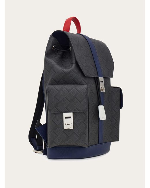 Ferragamo Blue Dual-Pocket Backpack for men