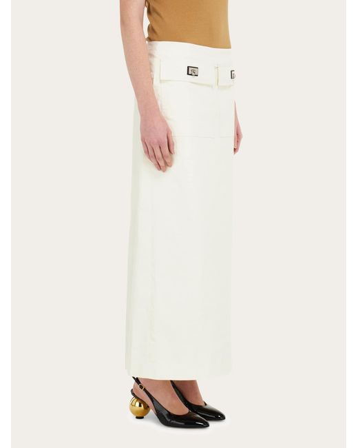 Ferragamo White Long Skirt