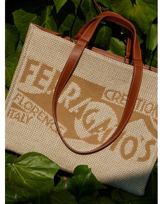 Ferragamo Natural Tote Bag With Logo (L)
