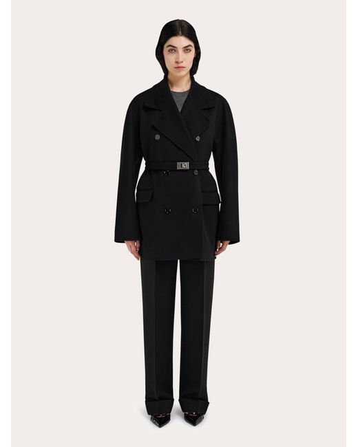 Ferragamo Black Double Cashmere Jacket
