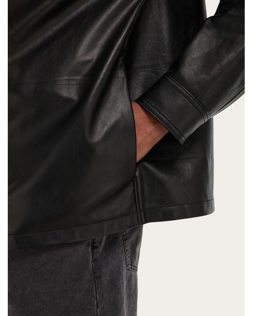 Ferragamo Black Nappa Over Shirt for men