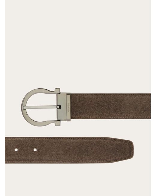 Ferragamo Brown Adjustable Gancini Belt for men