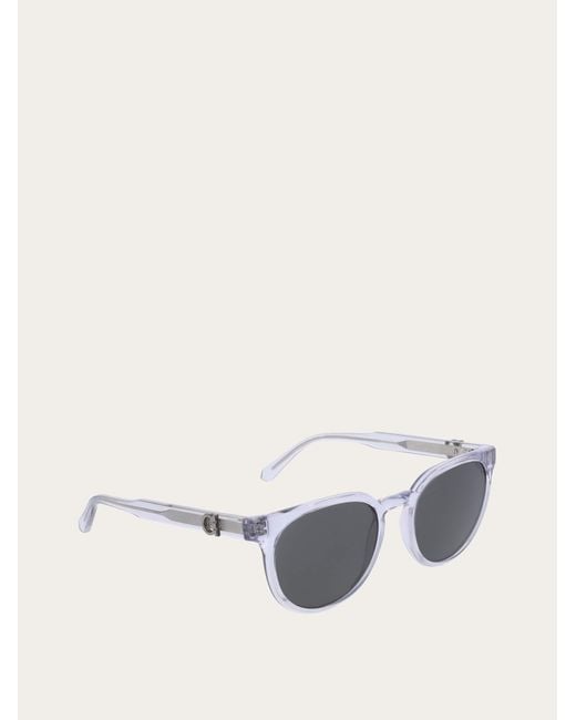 Ferragamo Blue Round Frame Sunglasses for men