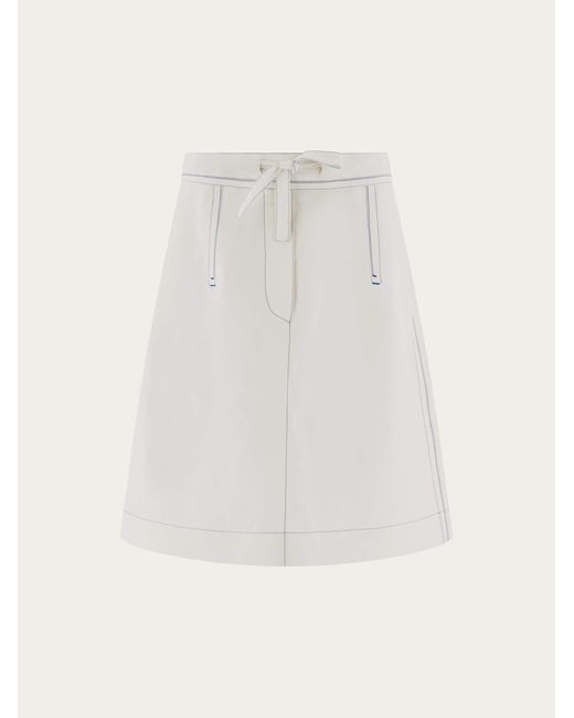 Ferragamo White Drawstring Skirt