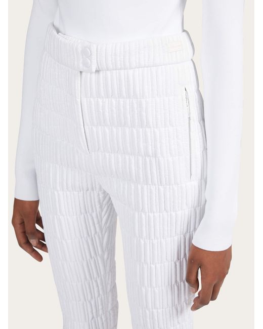 Ferragamo White Pantalones De Nylon Acolchado