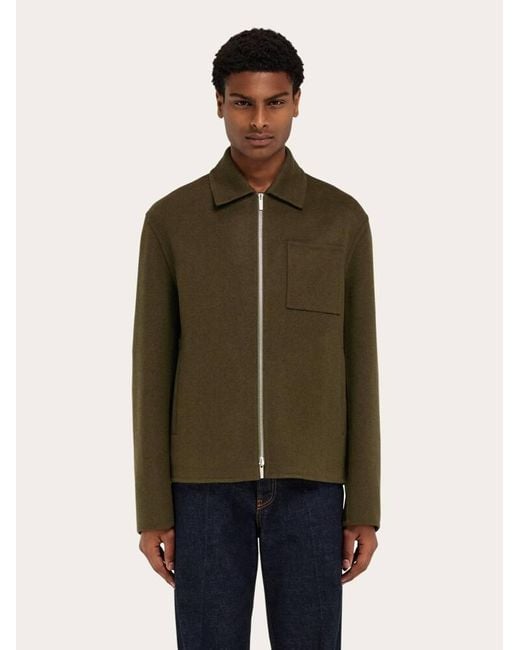 Ferragamo Green Cashmere Blend Blouson for men