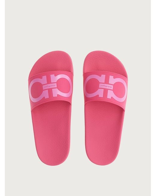 pink ferragamo slide