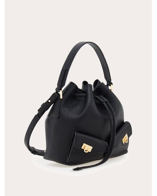 Ferragamo Blue Multipocket Bucket Bag
