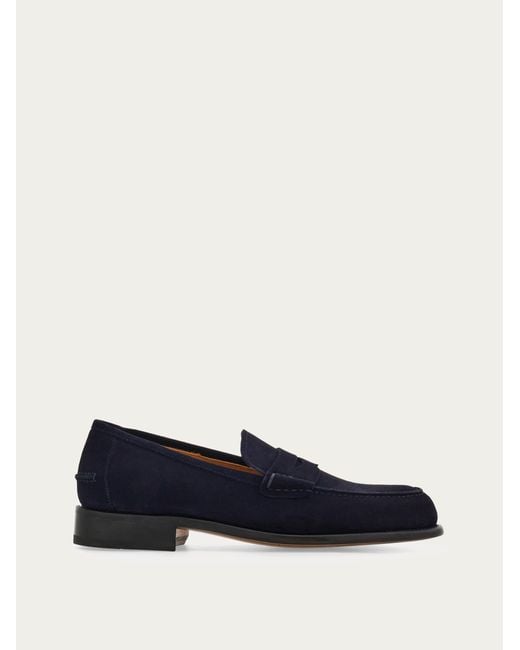 Ferragamo Blue Tramezza Penny Loafer for men