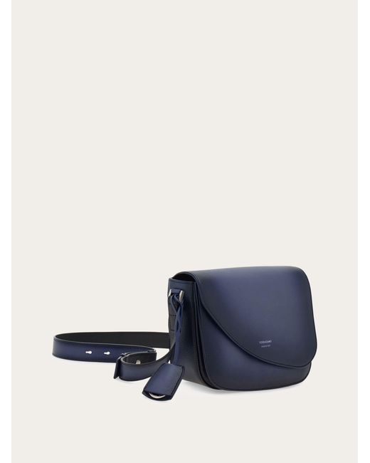 Ferragamo Blue Fiamma Messenger Bag (S) for men