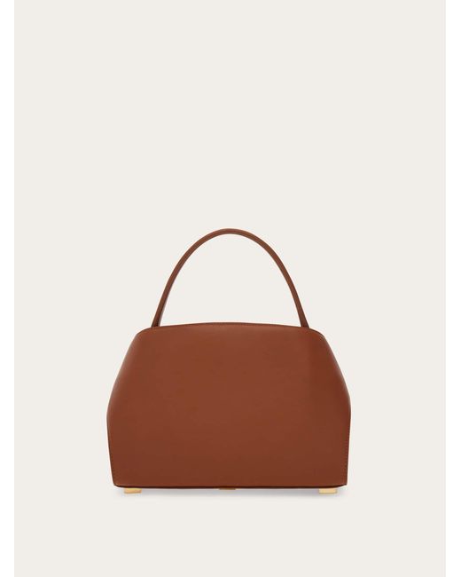 Ferragamo Brown Hug Soft Bicolor Handbag (Xs)
