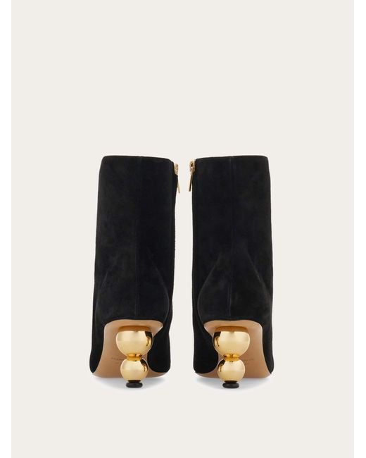Ferragamo Black Spherical Heel Ankle Boot