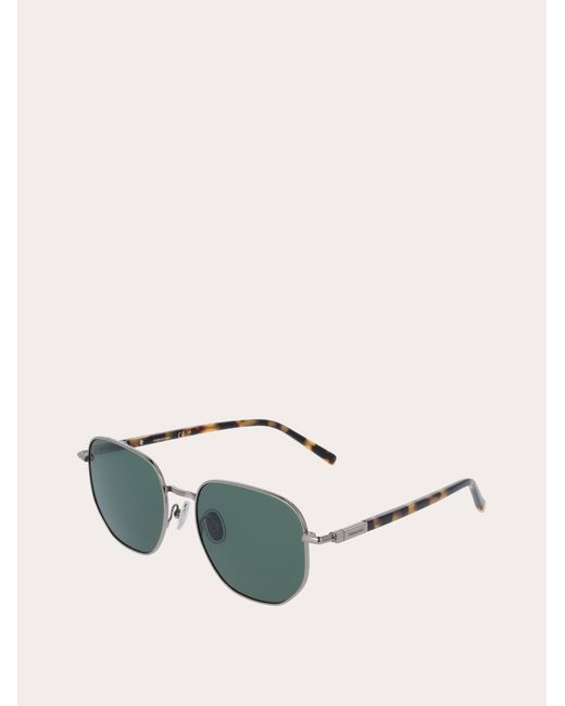 Ferragamo Green Rectangular Frame Sunglasses for men