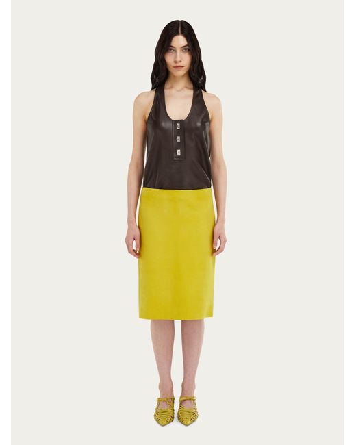 Ferragamo Black Nappa Racer Back Vest