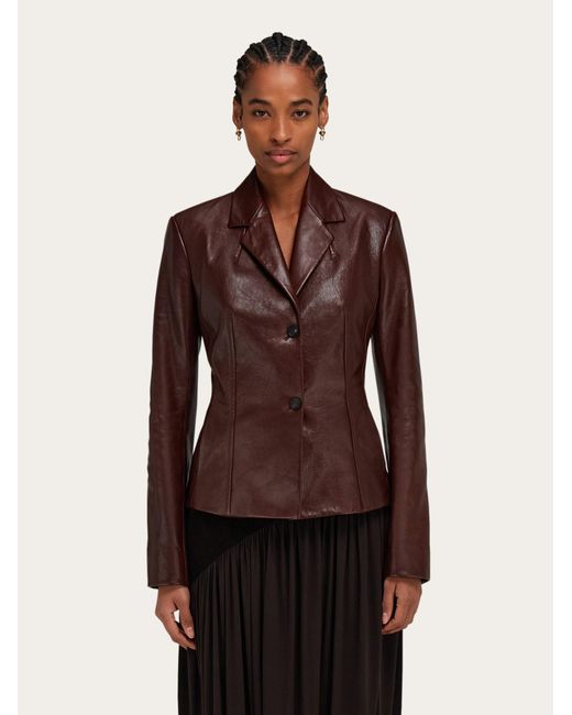 Ferragamo Brown Leather Jacket