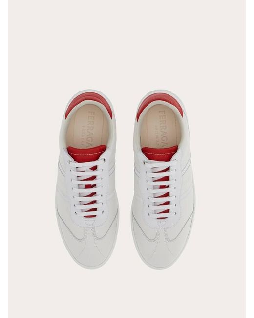 Ferragamo White Sneaker Basse Con Firma for men