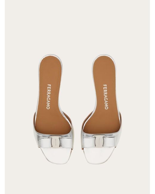 Ferragamo Natural Vara Bow Slide .5