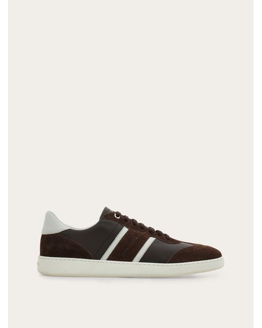 Ferragamo White Low-Top Sneaker With Signature Detail for men