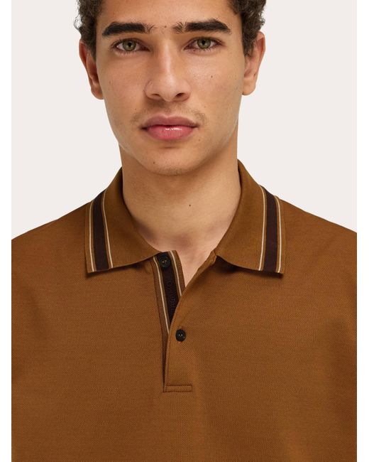 Ferragamo Brown Short Sleeve Polo Shirt for men