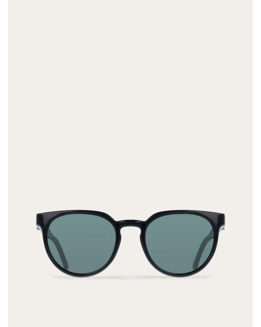Ferragamo Green Round Frame Sunglasses for men