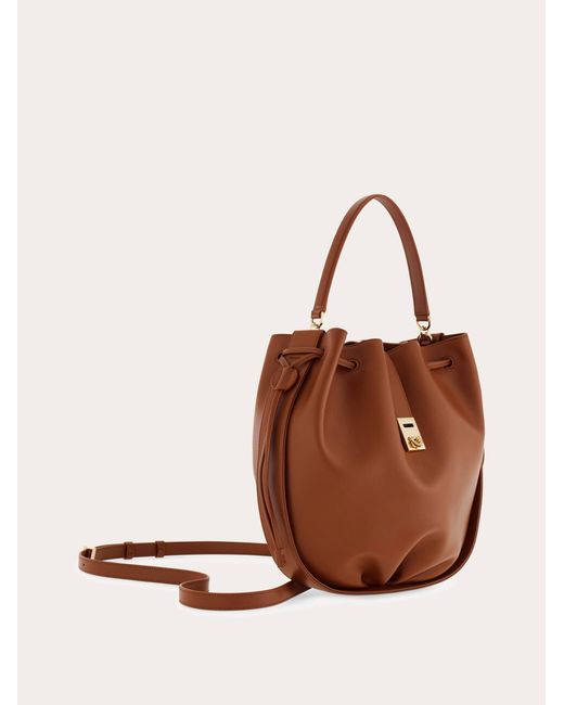 Ferragamo Brown Hug Bucket Bag