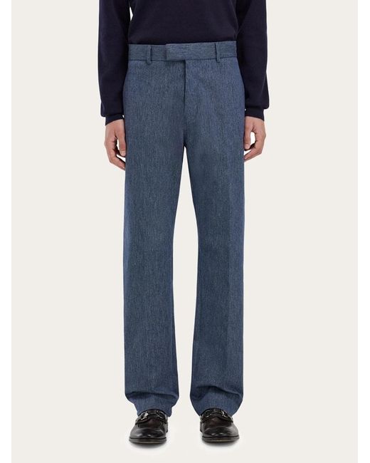 Ferragamo Blue Tailored Trouser for men