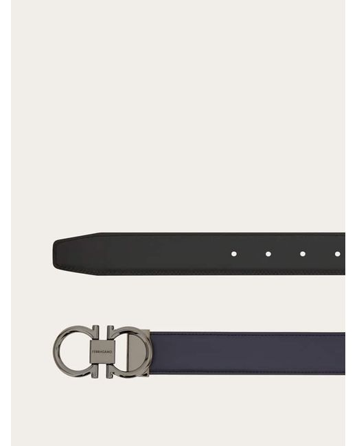 Ferragamo White Reversible And Adjustable Gancini Belt for men