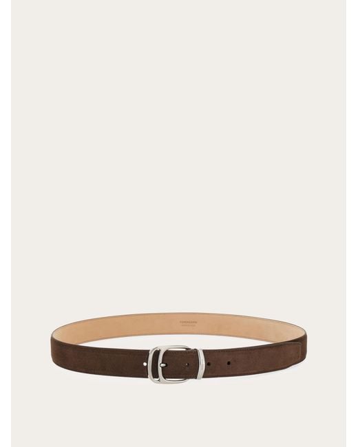 Ferragamo Brown Adjustable Belt for men