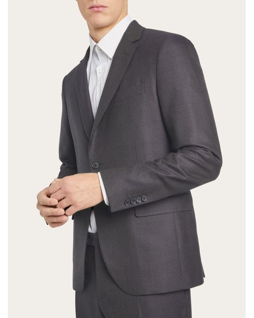Ferragamo Blue Check Suit In Wool for men
