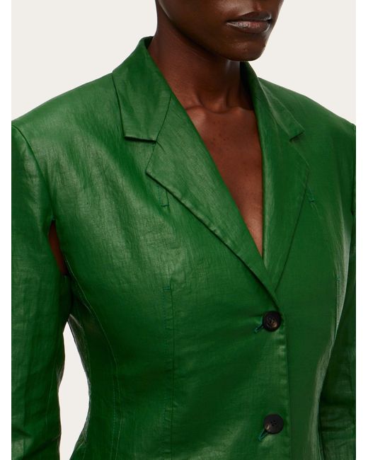 Ferragamo Green Damen Mantel mit Doppel-Styling