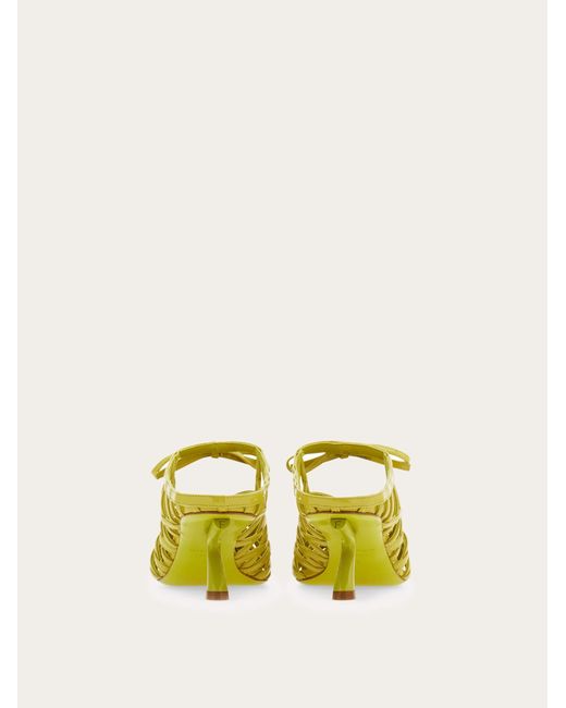 Ferragamo Yellow S-Shaped Heel Mule