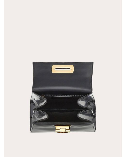 Ferragamo Black Iconic Top Handle (M)