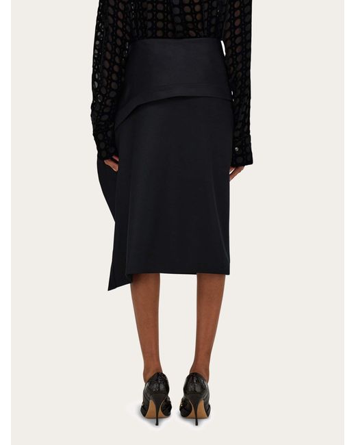 Mujer Falda Asimétrica Con Faldón Negro Ferragamo de color Black