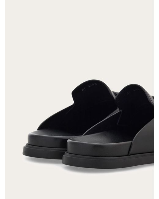 Ferragamo White Gancini Ornament Mule for men