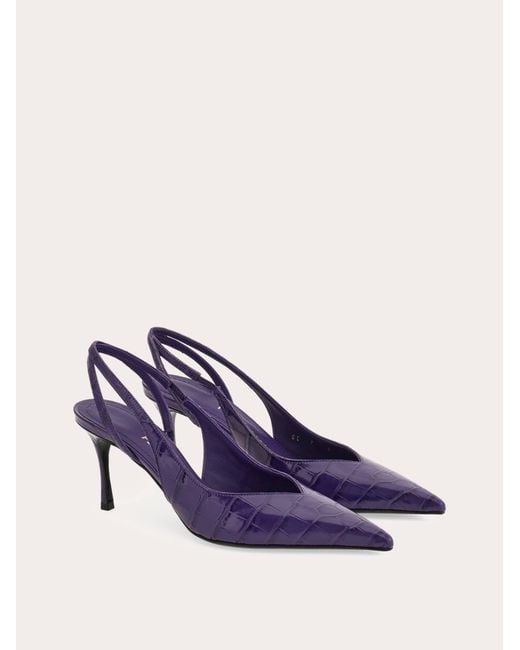 Ferragamo Purple Mid Heel Slingback