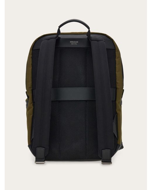 Ferragamo Green Canvas Backpack for men