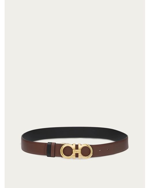 Ferragamo White Reversible And Adjustable Gancini Belt