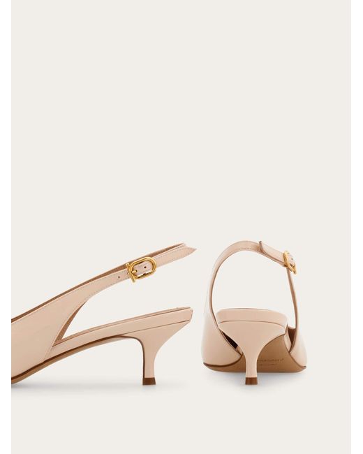 Ferragamo Natural Maxi Gancini Slingback Pump .5