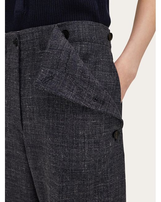 Ferragamo Blue Button Up Trouser