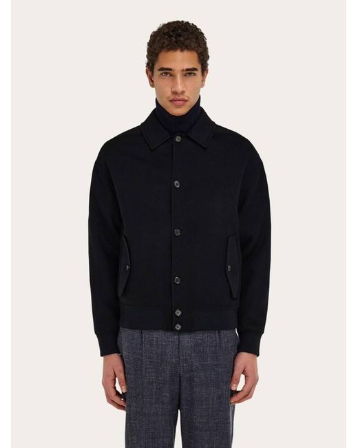 Ferragamo Black Wool And Cashmere Blouson for men