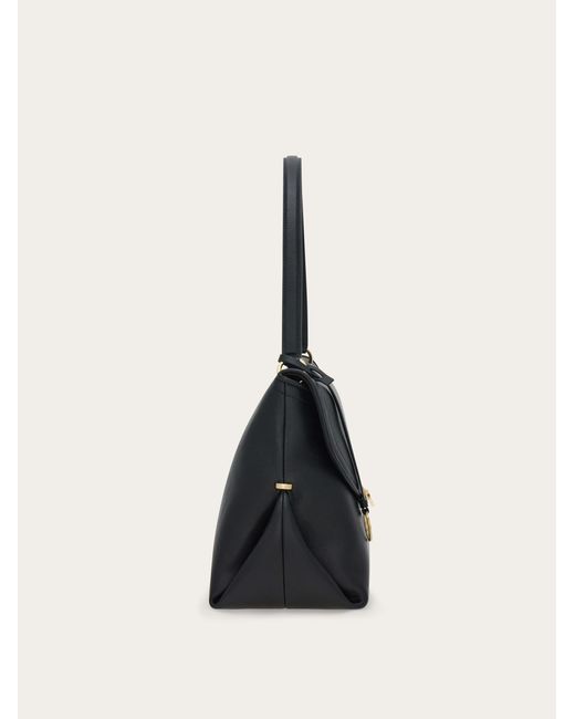 Ferragamo Black Gancini Handbag (L)