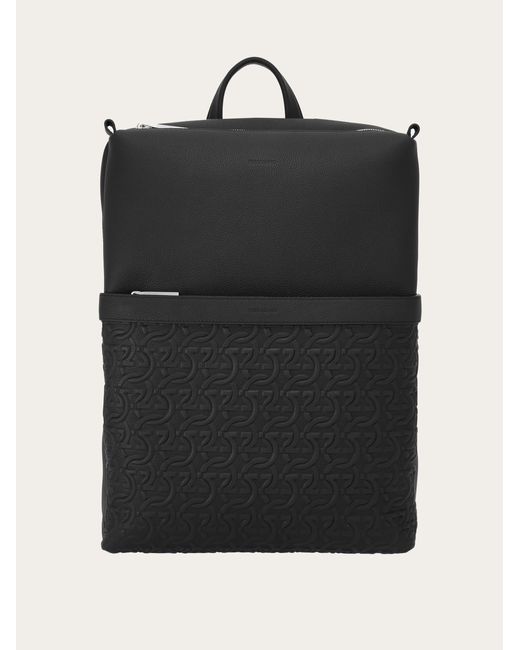 Ferragamo Black Gancini Backpack for men