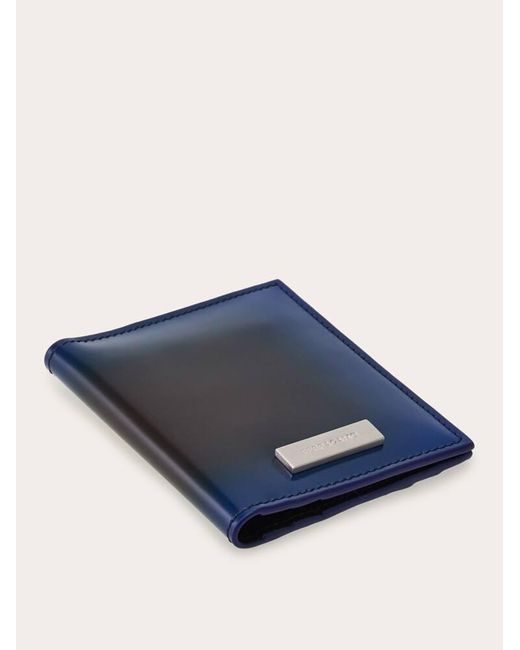 Ferragamo Blue Credit Card Holder With Nuanced Detailing for men
