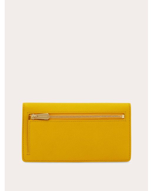 Ferragamo Yellow Gancini Continental Wallet