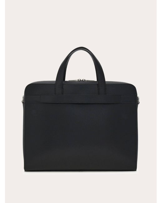 Ferragamo Black Gancini Briefcase for men