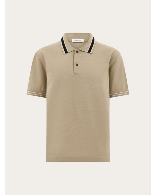 Ferragamo Natural Short Sleeve Polo Shirt for men