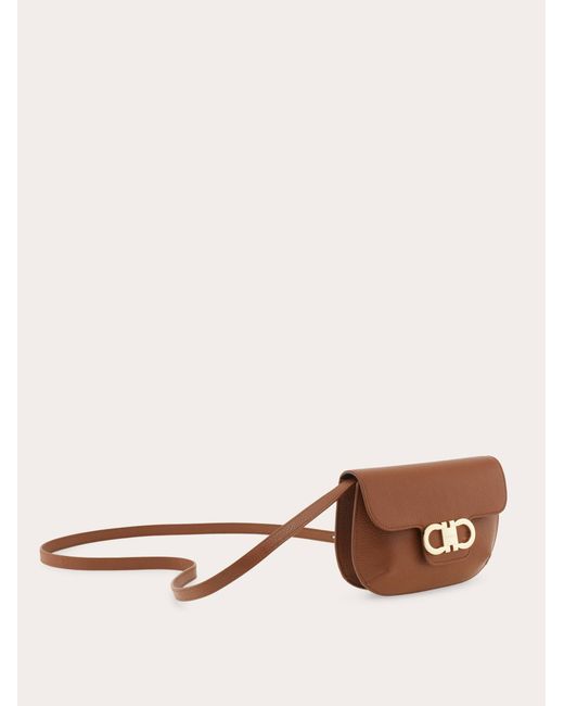 Ferragamo Brown Double Gancini Mini Bag