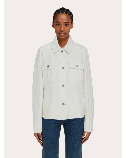 Mujer Chaqueta Trucker Blanco Ferragamo de color White