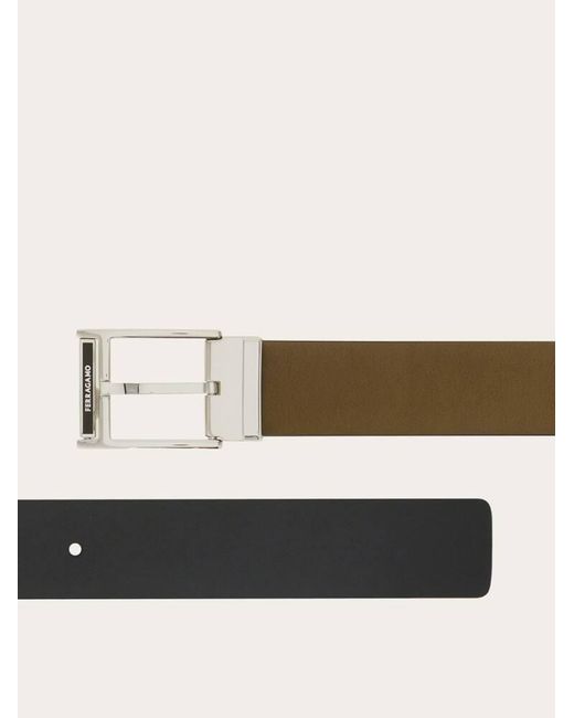 Ferragamo Natural Reversible And Adjustable Belt for men