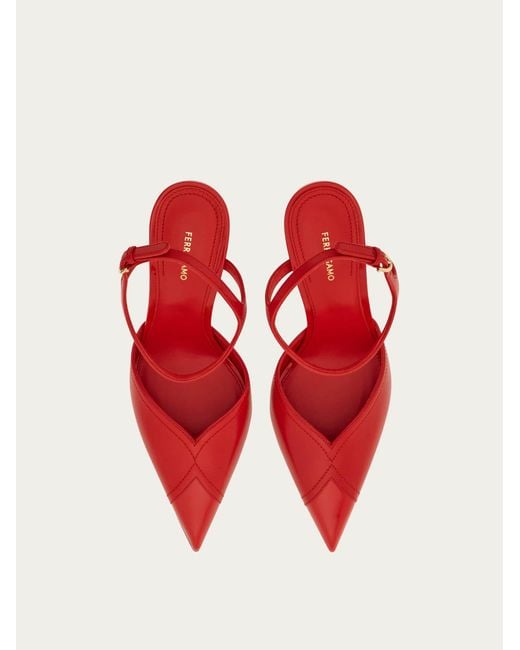 Ferragamo Red Pump With Contrasting Inlays